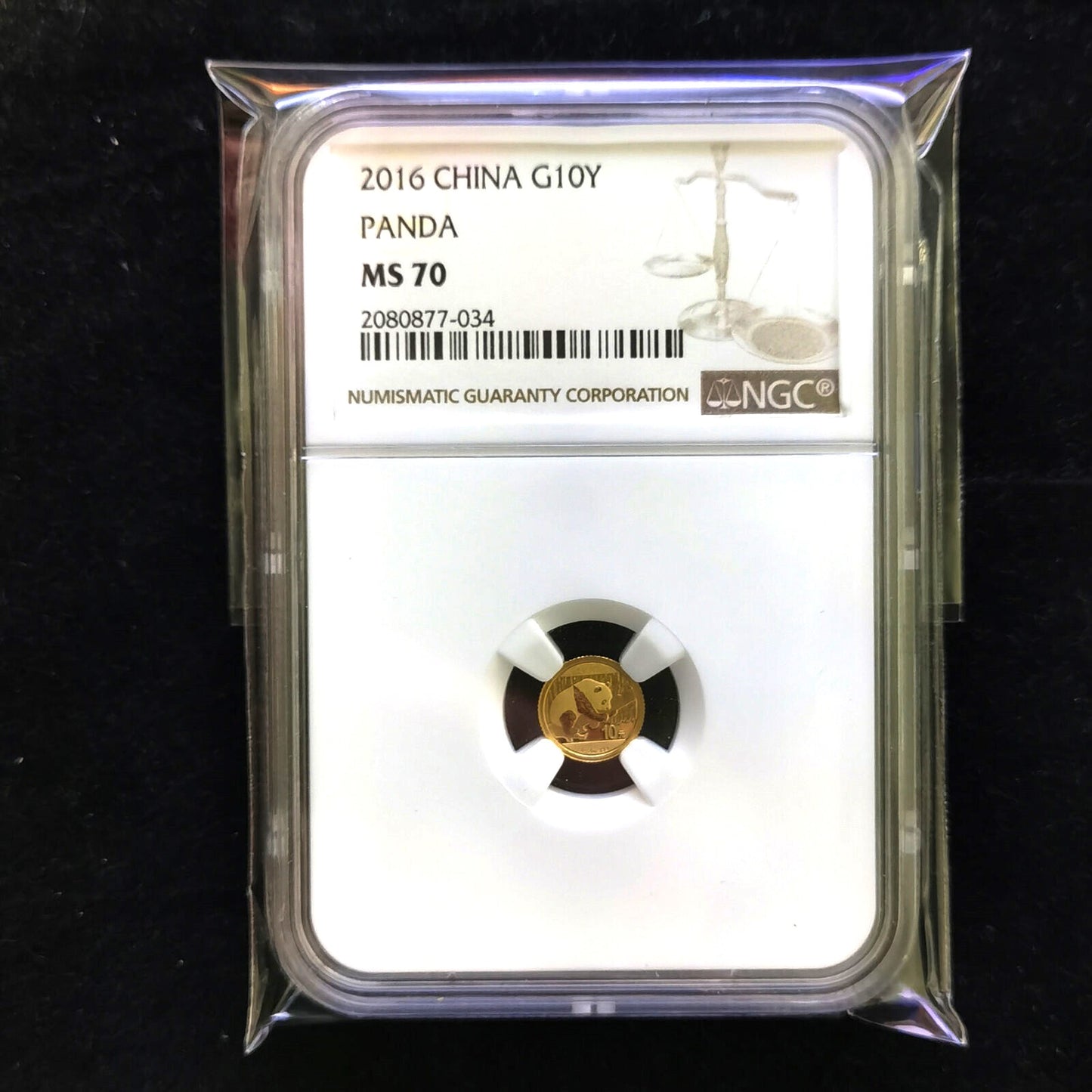 2016 China 10 Yuan 1g Panda Gold Coin