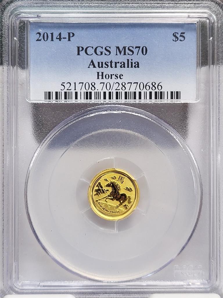 2014 P Australia Year Of The Horse (LUNAR) ~ G$5~ .9999 Fine Gold